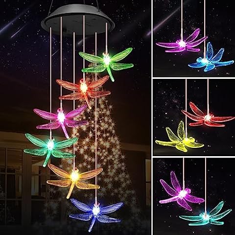 Winzwon Solar Dragonfly Wind Chimes Cover