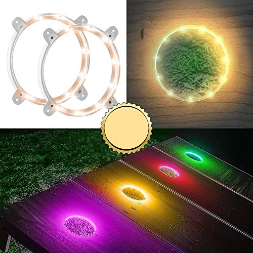 ilumin Cornhole LED Board Lights so You Can Play at Night! (Set of 2) -Choose from 4 Colors- 1 Year Replacement Warranty, Sturdy Build, Lasts 100+ Hours on 2 AA Batteries! (Gold)