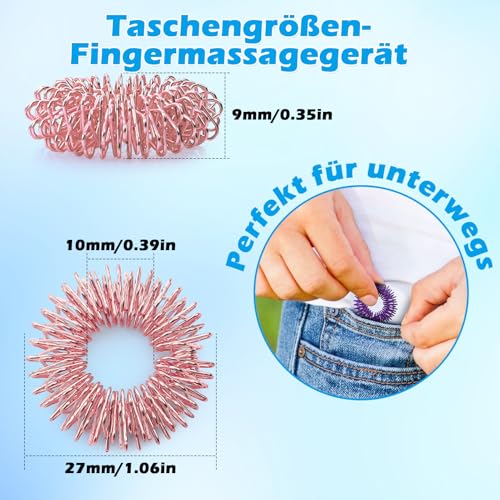 YANGTSUNG Akupressur Ring, 12 Stück Fingermassagering Set für Stressabbau, Entspannung und Förderung der Durchblutung, 27 mm, Massage Finger, Fidget Ring für Erwachsene und für kinder (Farbig)