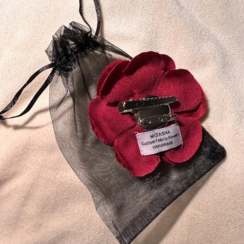 Image of Dainity Camellia Flower Brooch Pin for Women - Elegant Statement Pin for Coat, Scarf, Dress, Hat, Bag - Stylish Chic Accessory Gift for Her