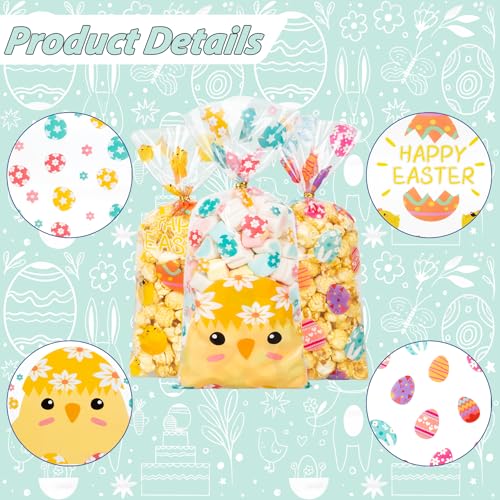 GOMANCHE 120 Pcs Easter Cellophane Bags