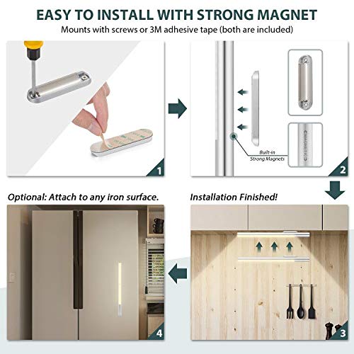 LDOPTO Battery Operated Lights Wireless Under Cabinet LED Closet Lighting Under-Counter Light Fixtures Without Wiring With Remote/Touch Control For Kitchen Shelf Hallway Stairs, 3 Colors 3 Pack