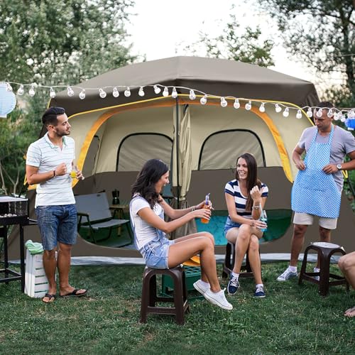 Image of UNP 2 /4 /6 /8 Person Tent, Portable Cabin Tent, Camping Tent 4-Person Easy Set Up, Waterproof with Top Rainfly for Outdoor Camping /Hiking