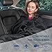 BEDELITE Travel Blanket with Bag, Ultra-Soft Jacquard Fleece Blanket with Luggage Sleeve & Backpack Clip, Airplane Blanket Travel Essentials, Black