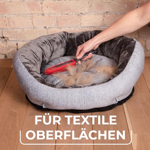Vileda Pet Pro Elektrostatische Bürste, Tierhaarentferner für Textile Oberflächen, elektrostatische Kraft, langlebiges Silikonmaterial, ideal für Enge Stellen, ergonomisches Design, abwaschbar