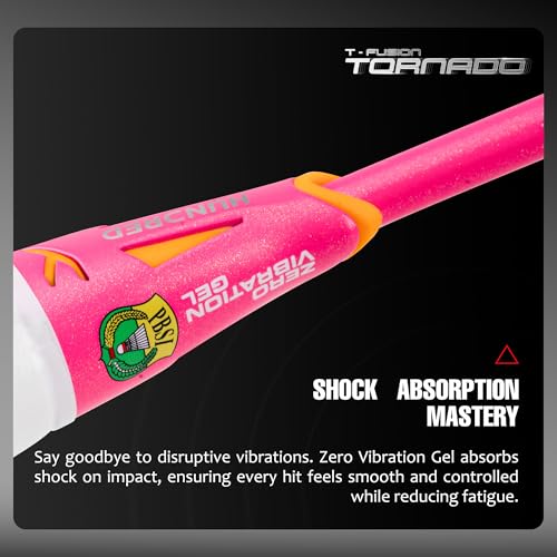 Image of Hundred T-Fusion Tornado Badminton Racket with Full Cover | ≤32 lbs | Performance Racket | Sturdy Frame & Smooth Swing | Offensive Shots & Fast Game