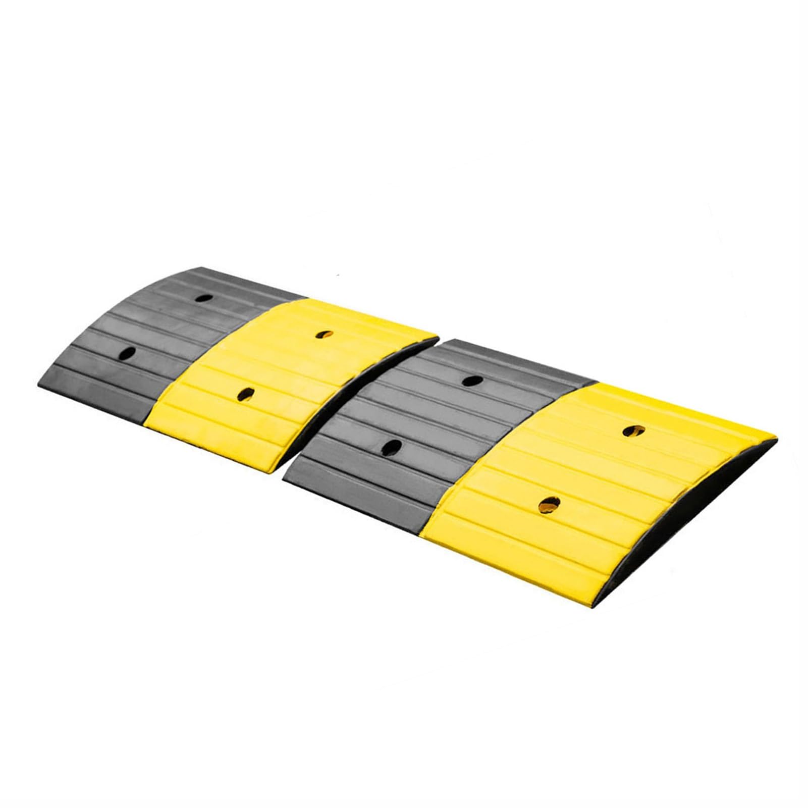 Rubber 2 Pieces Channel Ramp Pad,Modular Driveway Deceleration Zone,with Accessories,for Gravel Asphalt and Concrete
