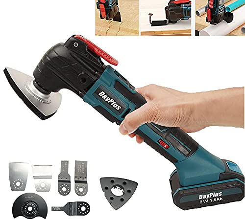 Cordless Oscillating Multi-Tool 170W, 21V 1.5AH Battery, Oscillating Angle:4°, 6 Variable Speed, Electric Oscillating Tool w/ 22pcs Accessories for Sanding Scraping Polishing Grinding Grout Removal