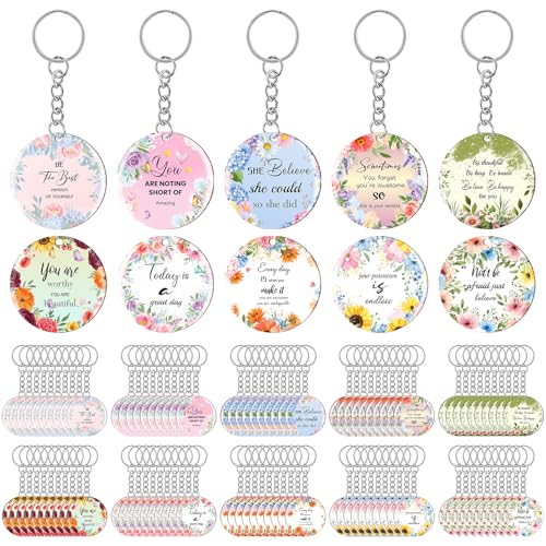 Image of clothmile 100 Pcs Bible Verse Keychains Christian Keyrings Marble Keychains Acrylic Religious Key Rings for Women