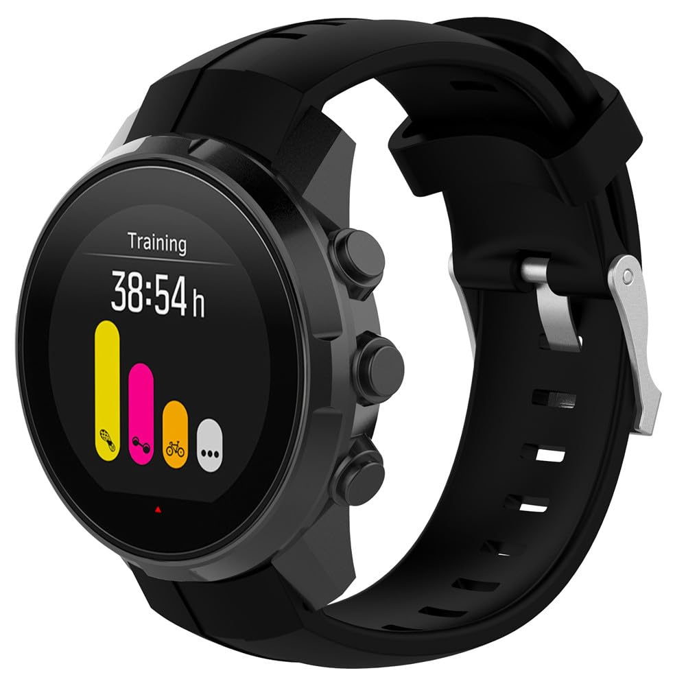 Yoktburu Watch Strap for Suunto Spartan Sport, Adjustable Silicone Sport Wristband Quick Release Replacement Band Compatible with Suunto Spartan Sport Smart Watch (black)