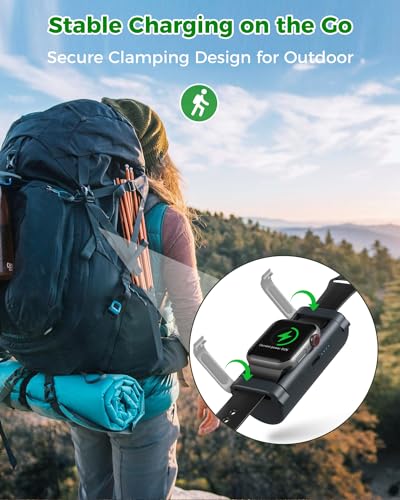 NEWQ Outdoor Power Bank for Apple Watch: Small Portable Magnetic Wireless Charger & Rechargeable 1800mAh Battery Powerbank for Charging iWatch When Camping & Traveling - Image 6