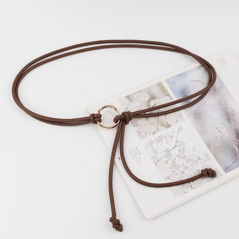 Rope Belts for Women Thin Black Belt Faux Leather Waist Tie Dress Belts Renaissance Accessories Viking Rope Belt Halloween Jewelry4