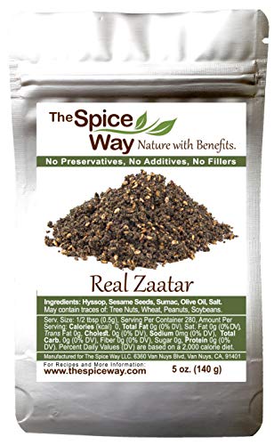 The Spice Way - Real Zaatar with Hyssop spice blend | 5 oz | (No Thyme that is used as an hyssop substitute). With sumac. No Additives, No Preservatives, (Za'atar/zatar/zahtar/zahatar/za atar)â€¦