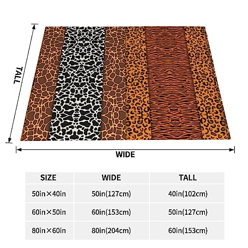 Couverture flanelle imprimé léopard plaid chaud 152x127 cm pour voyage