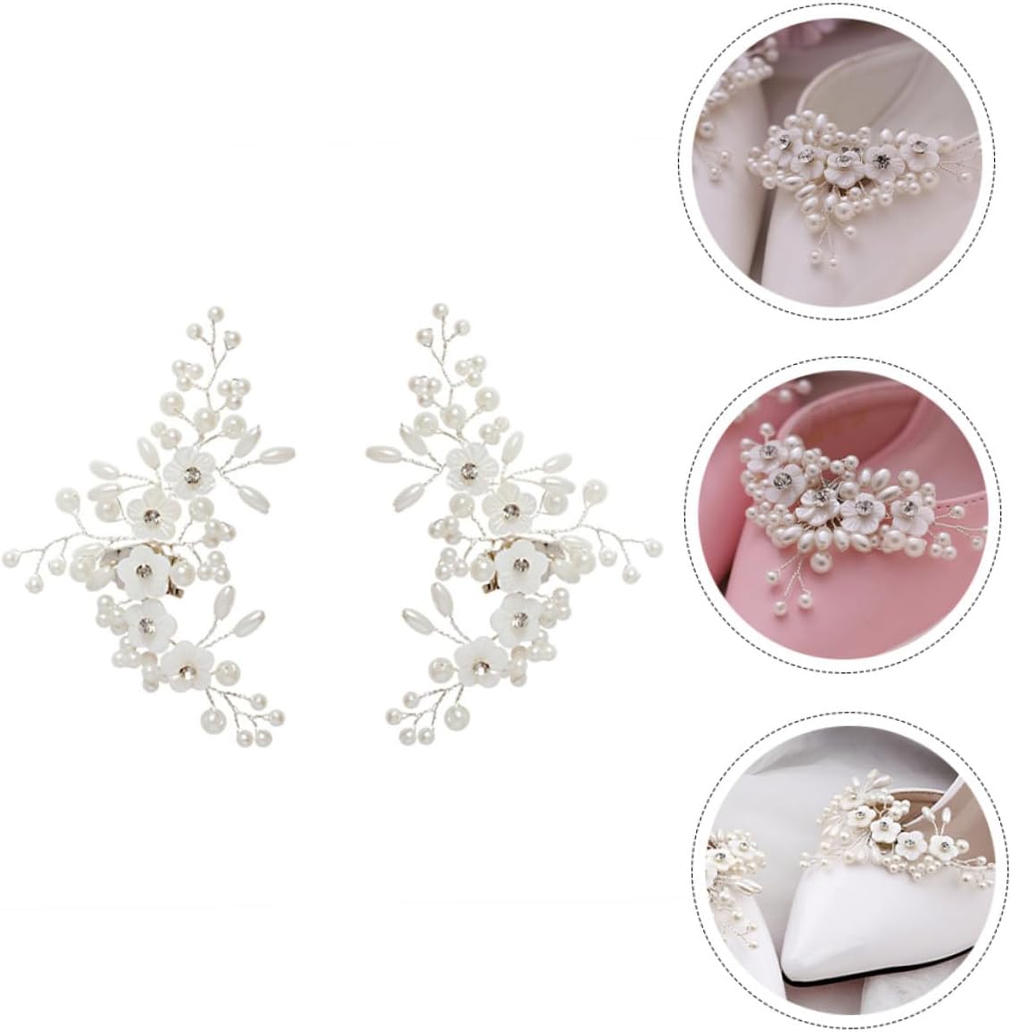 1pair Elegant Shoe Clips Delicate Bridal Accessories for Weddings Easy to Install Versatile for Parties Daily Wear Sparkling Shoe Decorations