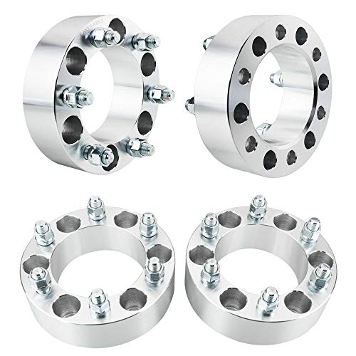 Trible SIX (4) 2inch 50mm Wheel Spacers Fits Silverado 1500 Tahoe Suburban 6 Lug Wheel Adapters 6x5.5 6x139.7mm for GMC Sierra 1500 Cadillac Escalade 108mm 14x1.5