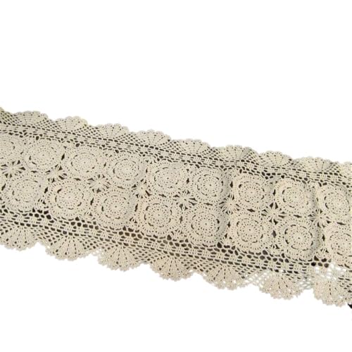 Camino de mesa de encaje de crochet floral para decoración de mesa rectangular 3