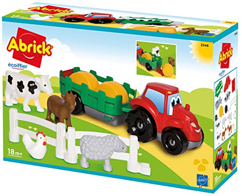 Ecoiffier - Abrick Bauernhof-Spielset, mit Traktor, Anhänger und Tieren, Bauernhof-Spielzeug für Kinder ab 18 Monaten – Bild 3