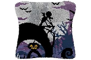 Halloween Skull Latch Hook Pillowcase Kit