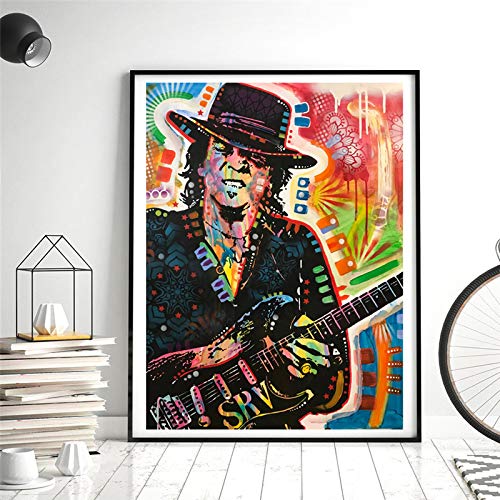 wojinbao no frame Stevie Ray Vaughan Watercolor Art Canvas Poster ng Wall Picture Print Modern Home Bedroom Decoration Accessories Framework 40x60cm