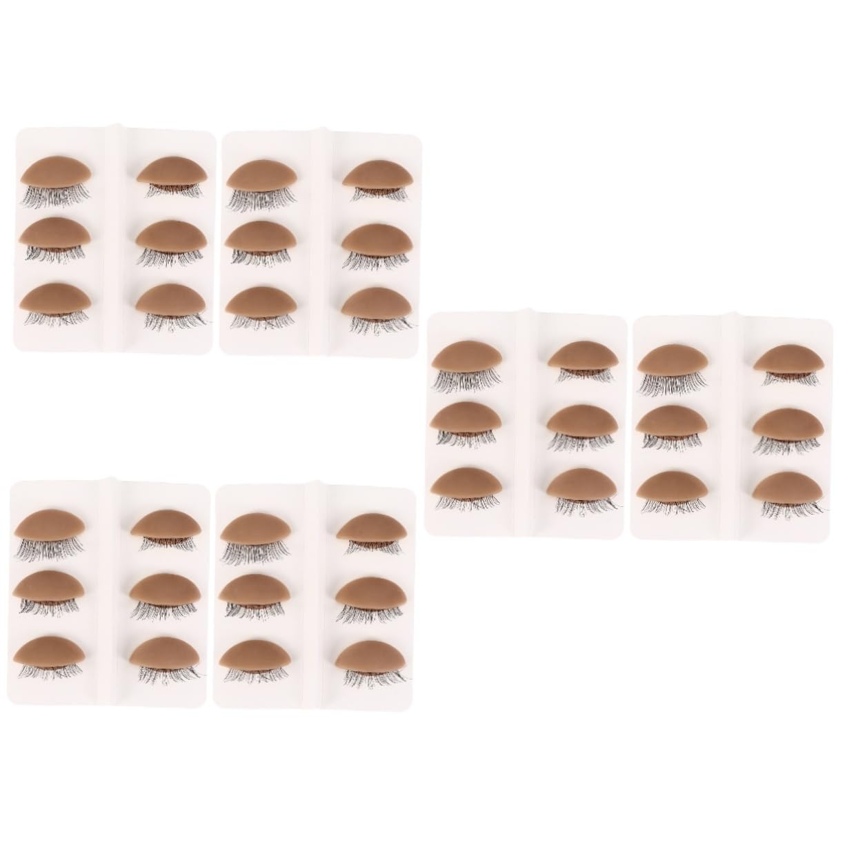 BELLIFFY 3sets Makeup Practice Head Silicone Eyelash Replacement Eyelids 6pairs*3