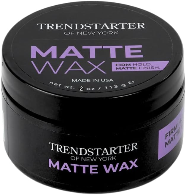 Men's Firm Hold Travel-Size Pomade (2oz) - Matte Finish, Water-Based, Flake-Free Styling Wax for All Hair Types