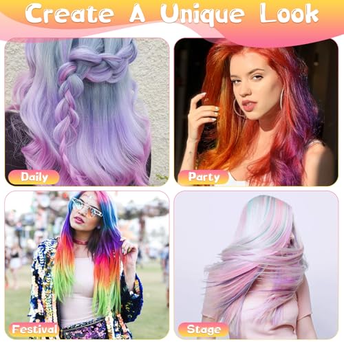 Hair Chalk 10 Farben Haarkreide für Kinder, Temporäre Haarfärbestifte Ungiftig & Auswaschbar, Haarkreide für Mädchen mit Kamm und Sprühflasche, Haarfärbe Stifte für Temporäre Einfärbung, Bunte Haare