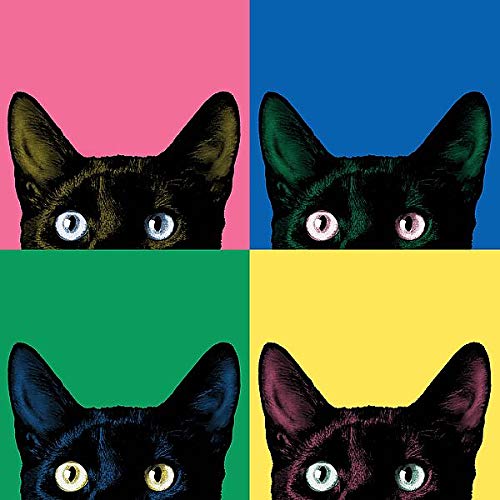 Art, Inc. Curiosity Pop by Jon Bertelli Pets Cats Animals Funny Humor Print Poster, Overall Size: 14x14, Image Size: 12x12