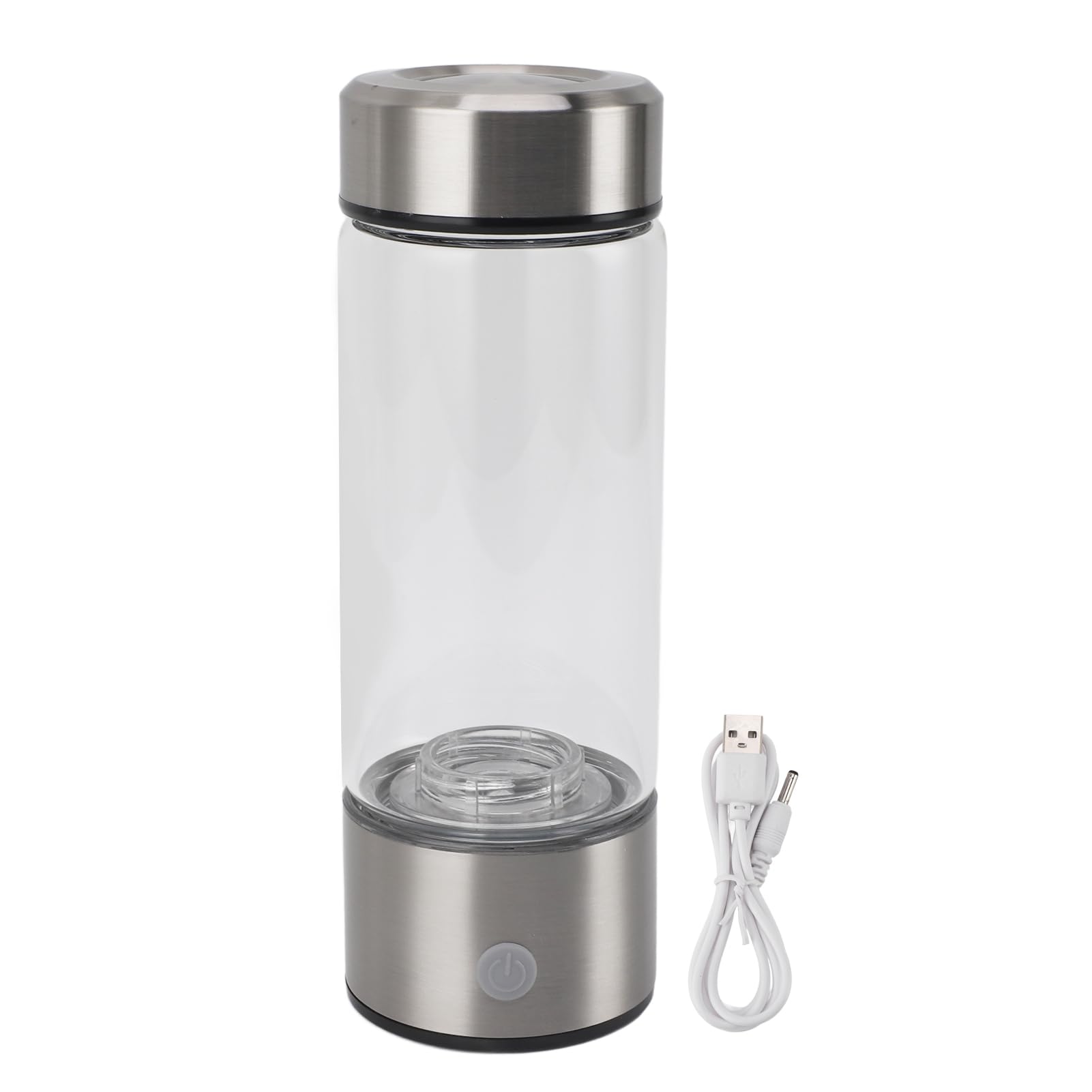 SIXRUN Botella de Agua de Hidrógeno de Vidrio, 420ml, Generador de Agua Rico en Hidrógeno Recargable, Taza de Salud para el Hogar y la Oficina