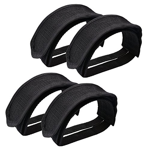 Outgeek 1 Pair Bike Pedal Straps Pedal Toe Clips Straps Tape for Fixed Gear Bike (Black-2 Pairs)