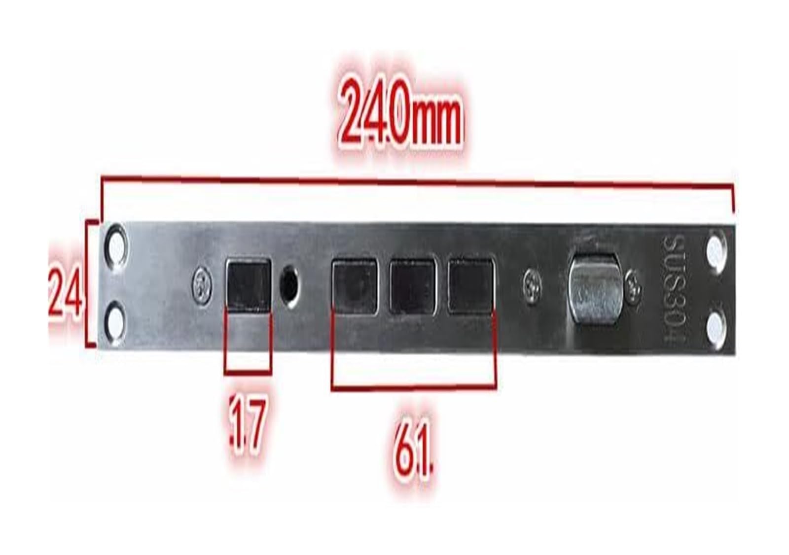 Zamki wpuszczane, zamki skrzydłowe, Zamek wpuszczany 24x240mm 70x45-50mm Wąski Zabezpieczenie(70-50mm)