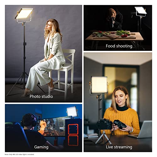 Image of Neewer Dimmable Bi Color LED U Bracket Professional Video Light & Barn Door Set for Studio, YouTube Outdoor Video Photography Lighting Kit, Durable Metal Frame, 480 LED Beads, 3200-5600K, CRI 96+