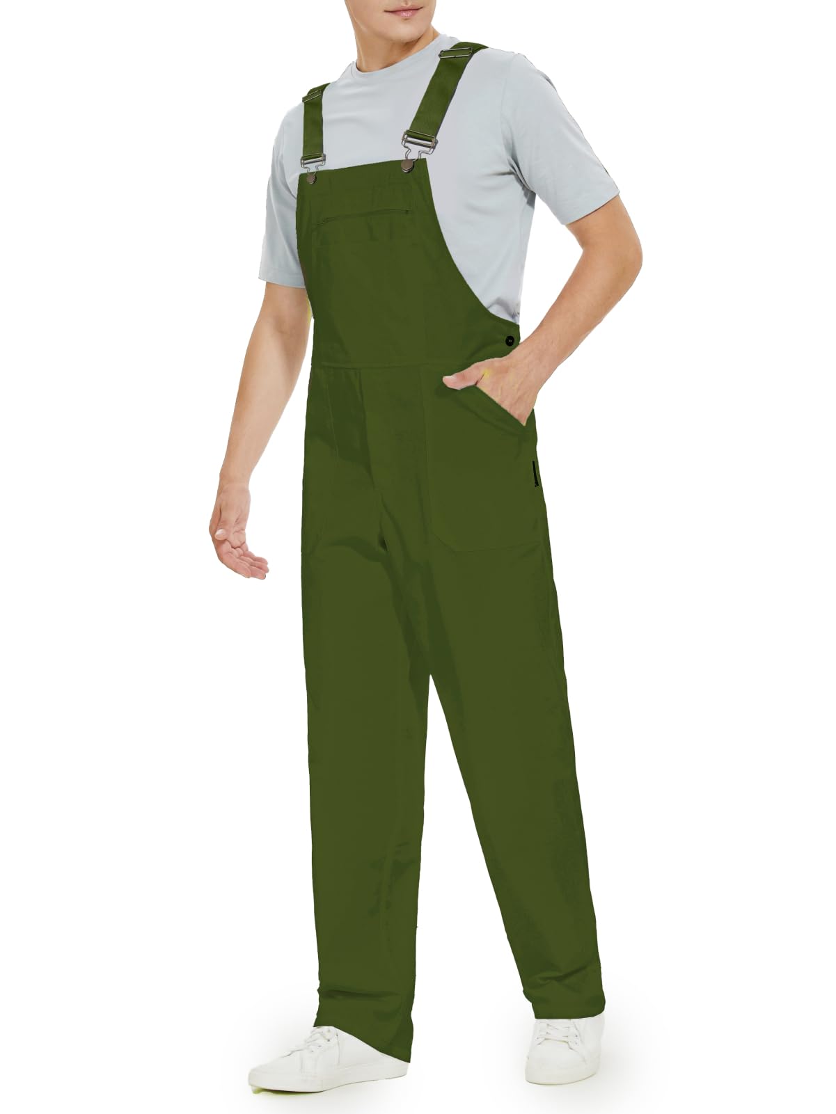 WORK IDEA Men's Bib Overalls,Men's Overalls Workwear Lightweight with Adjustable Straps and Pockets