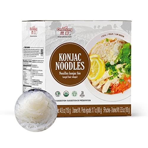 ONETANG Organic Shirataki Konjac Angel Hair Noodles, USDA Organic, Vegan, Gluten Free, Fat Free, Keto Friendly, Low Carbs 5 Pack Inside 8.11 Oz, 40.6 Oz - Thumbnail 3