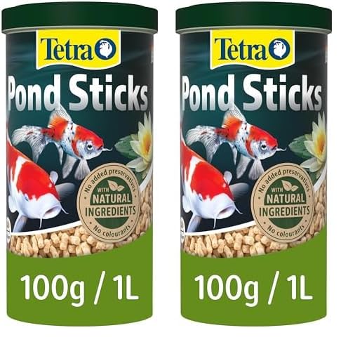 Pond Sticks, Complete Fish Food for All Pond Fish, 1 Litre (Pack of 2)