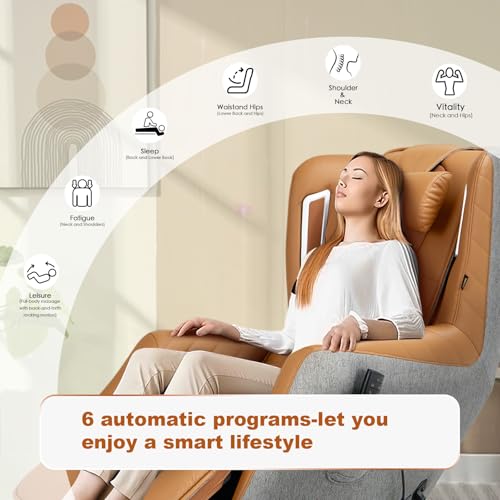 COLAMY Zero-Gravity Massage Chair | Massage and Leisure Dual-Use Chair,360° Swivel,Heat, Low-Noise 3D Bluetooth Speaker,Living Room(Brown - Image 5