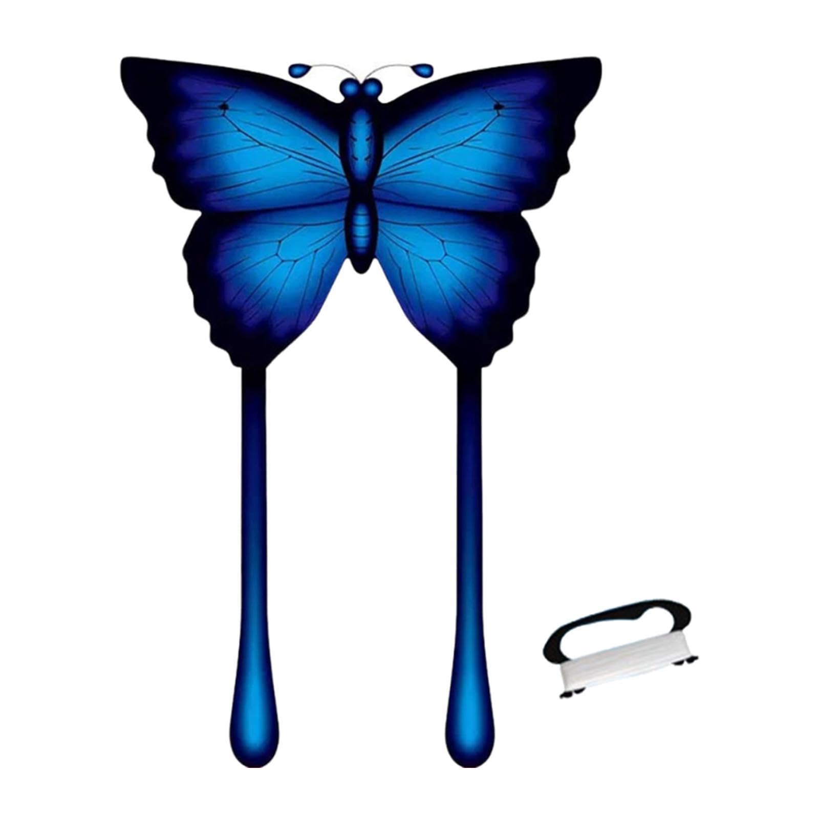 kowaku Butterfly Kite Single Line Kite Portable 328ft Line Handle Included Big Kite for Yard Outdoor Activities Family Parties, Blue