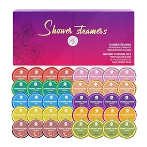 40 PCS Shower Steamers Aromatherapy for Women or Men, 10 Scent Shower Bomb Organic with Natural Essential Oil Relaxation, Self Care Valentine’s Day Gifts Birthday Gifts for Her Him Adults