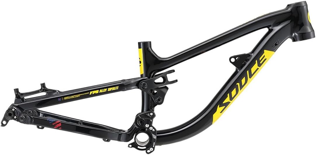 Aluminum Alloy Suspension Frame 20er Soft Tail Mountain Bike Frame 255mm DH/XC/AM Bike Frame Boost Thru Axle 148mm Disc Brake(Green)