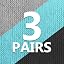 3 Pairs - Black/Light Grey/Blue