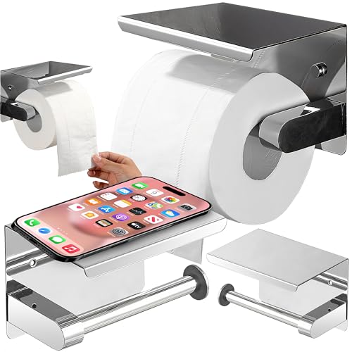 Retoo Toilettenpapierhalter mit Ablage, Klopapierhalter aus Edelstahl,...