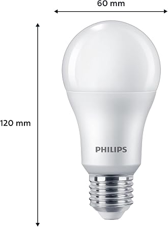 PHILIPS A60 E27 LED Bulb 2700K 1521lm 13W/100W White, Pack of 6 [Energy Class E]