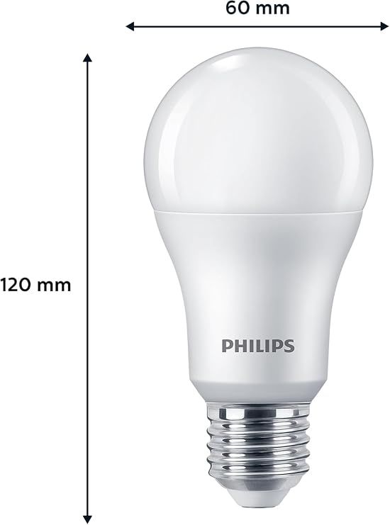 PHILIPS A60 E27 LED Bulb 2700K 1521lm 13W/100W White, Pack of 6 [Energy Class E]