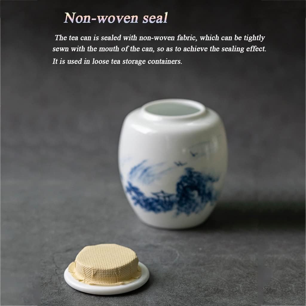 ティージャー 収納 セラミック バルクティーストレージジャー 蓋付き ジャー 手描き風景装飾 ルーズティーストレージコンテナ 挽いた