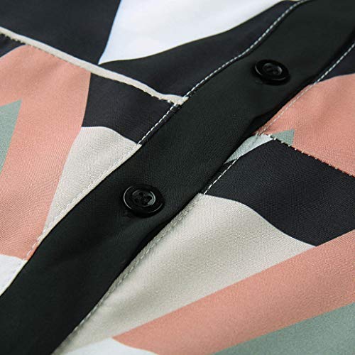 Zefotim Spring Dresses For Women 2023 Long Sleeve Geometric Dress Summer Fashion Casual V Neck Button High Low Beach Sun Dress Vestidos Casuales Para Mujer Green Xxl #TOP6