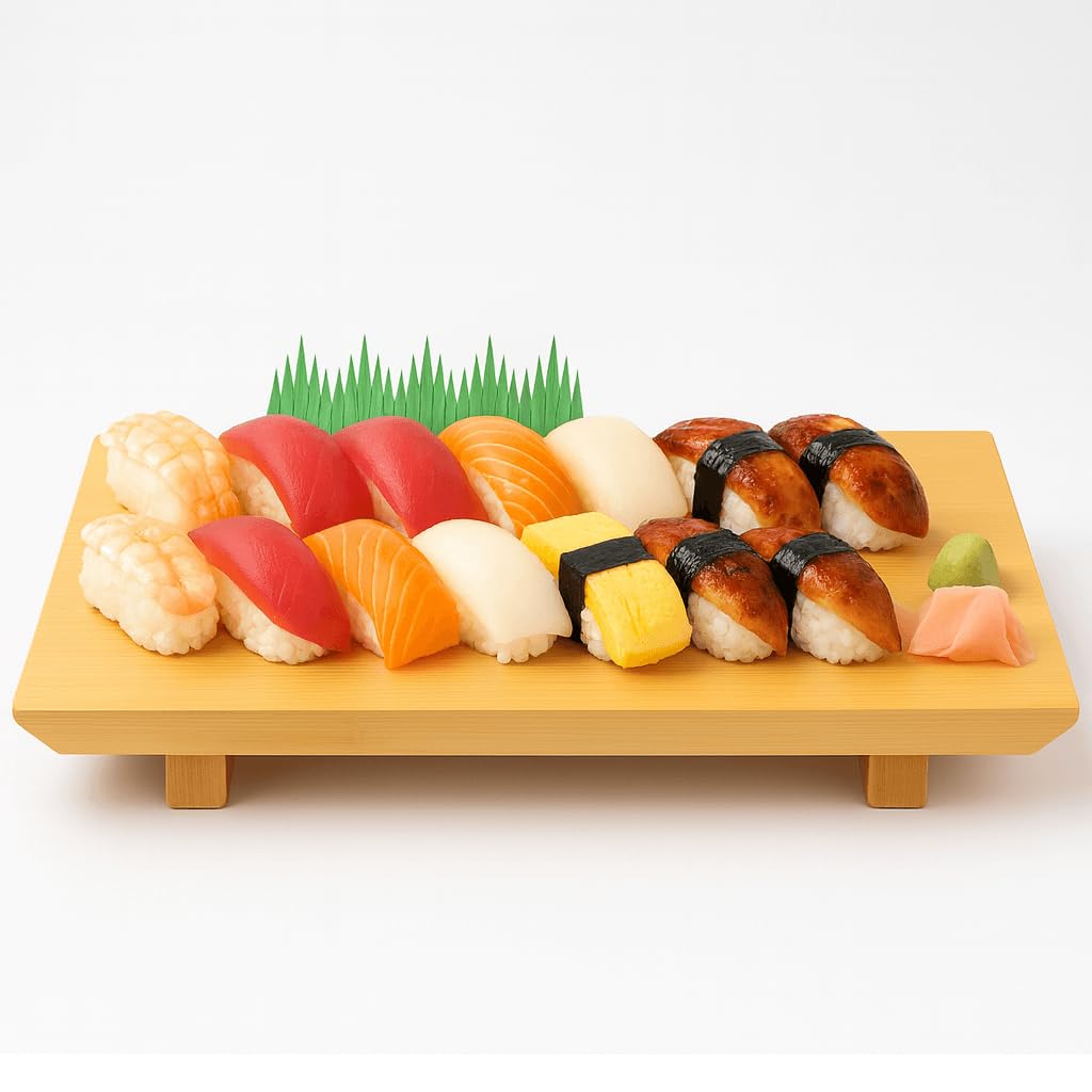 JapanBargain, Assiette de service à sushis japonais en bambou pour sushi Geta - 33 x 19 cm
