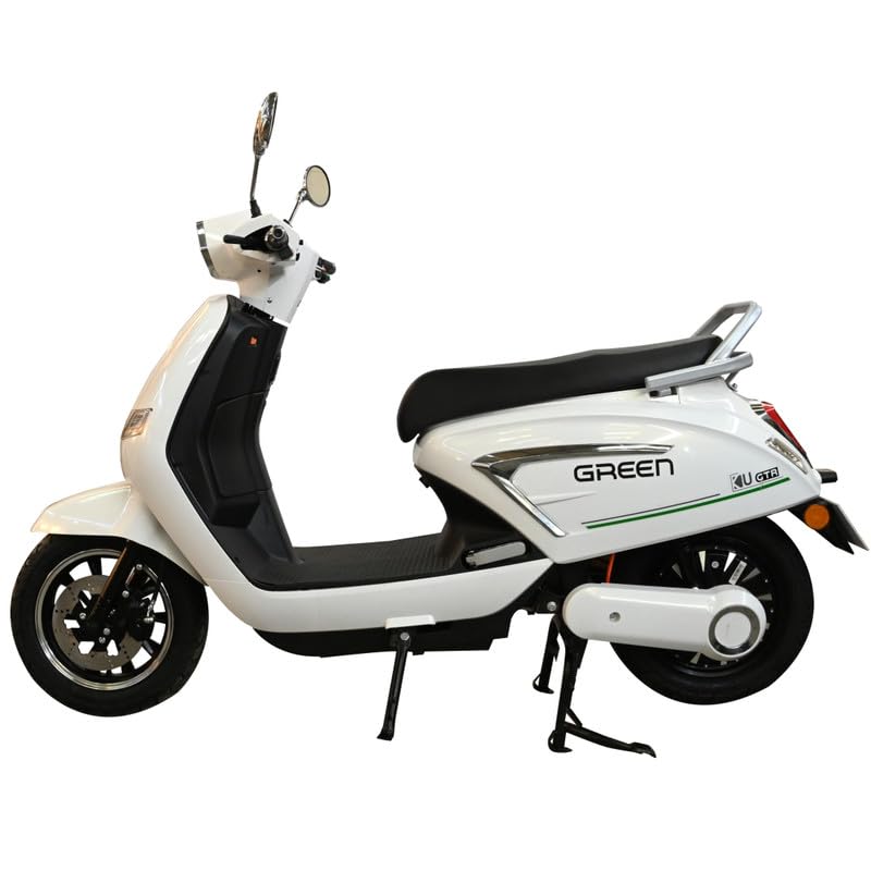 Green Vista Low Speed Electric Scooter Non RTO 80KM Range White with Portable Charger-image-49