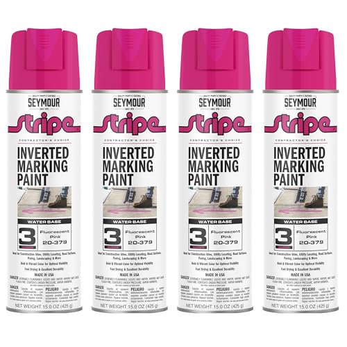 20-379 Seymour Stripe 3-Series Inverted Ground Marking Paint, Florescent Pink net 15oz. (Pack of 4)