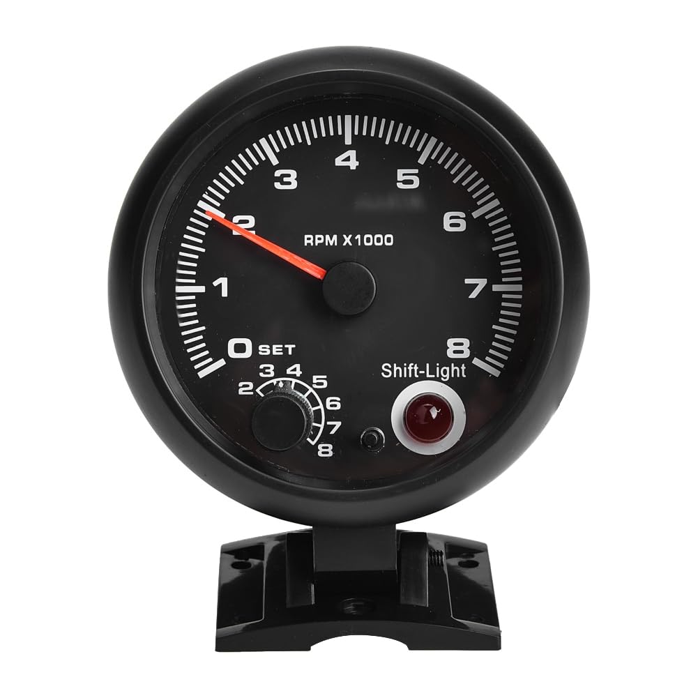 Obrotomierz 12V, 0-8000 Obr./min Uniwersalny Obrotomierz Samochodowy Licznik Obrotów Tacho Miernik LED światło Zmiany Biegów