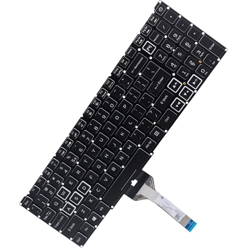 Clavier rétroéclairé RVB avec touches WASD blanches pour Acer Nitro Predator